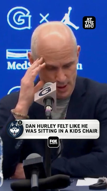 UConn HC Dan Hurley wasn't jiving with the "tall person" chair 🤣