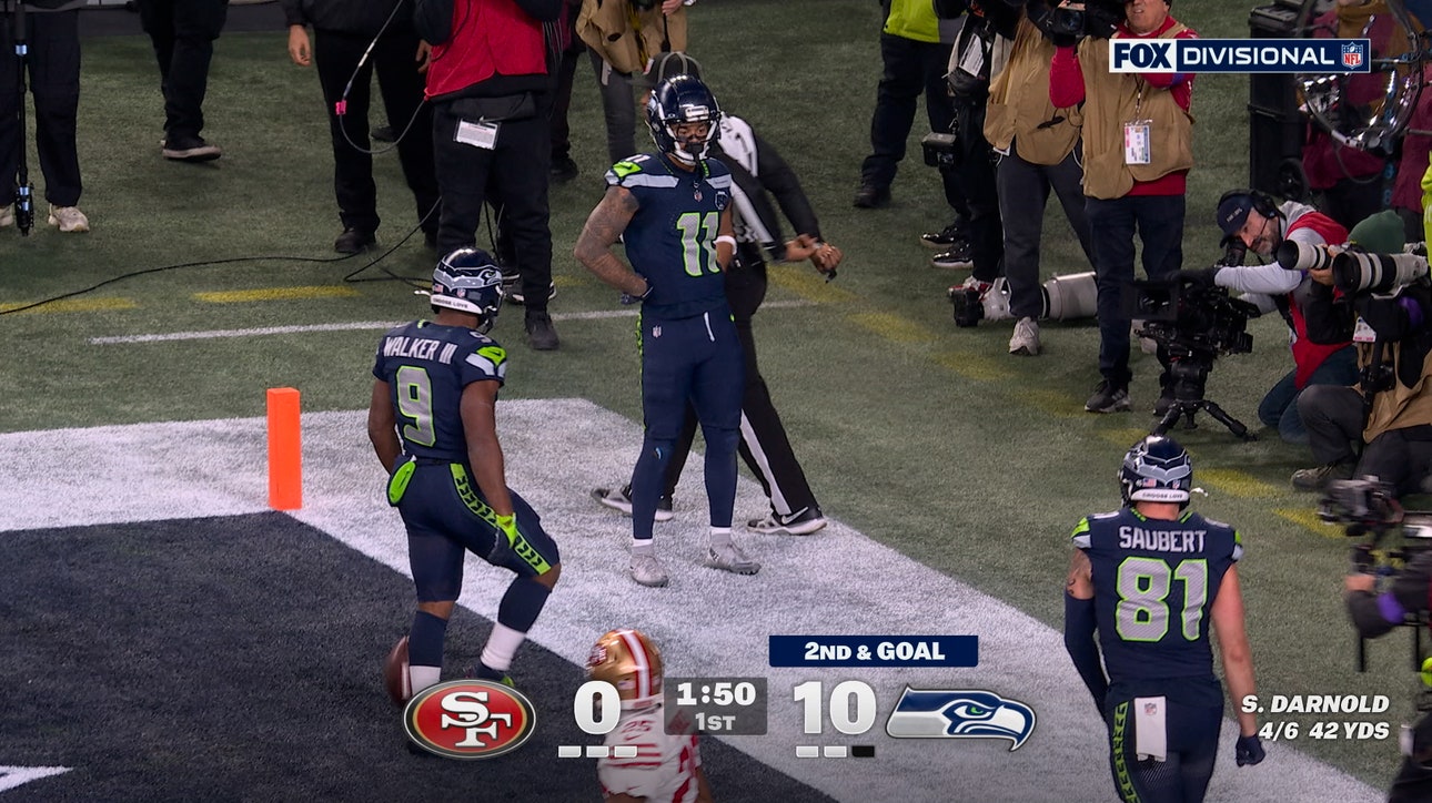 Sam Darnold finds Jaxon Smith-Njigba for a four-yard TD to extend Seahawks' lead over 49ers | NFL Highlights
