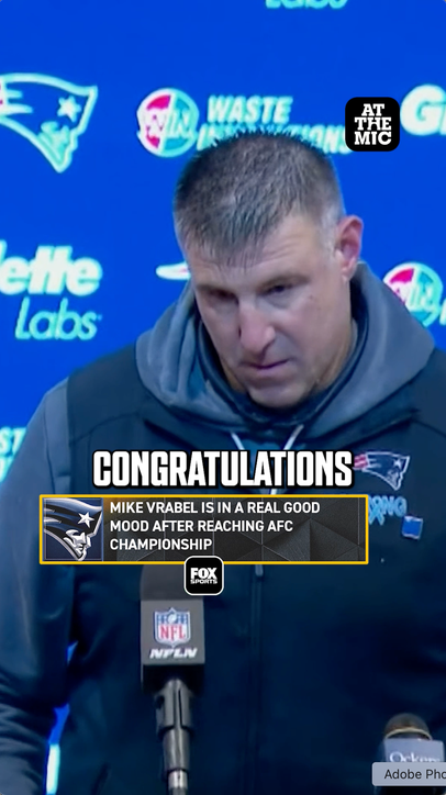 Mike Vrabel is in a great mood after advancing to the AFC Championship 😄