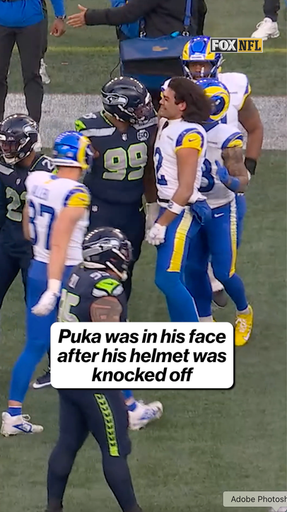 Moment gets tense after Puka’s helmet is knocked off
