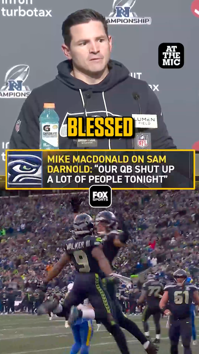 Mike MacDonald says Sam Darnold shut a lot of people up tonight 