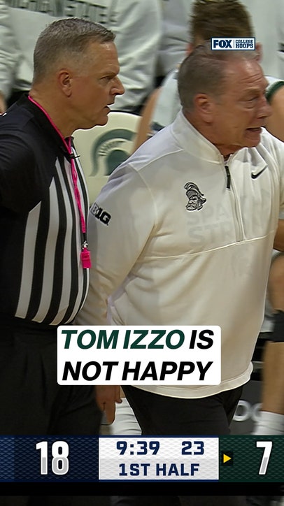 Tom Izzo was NOT HAPPY about the call  