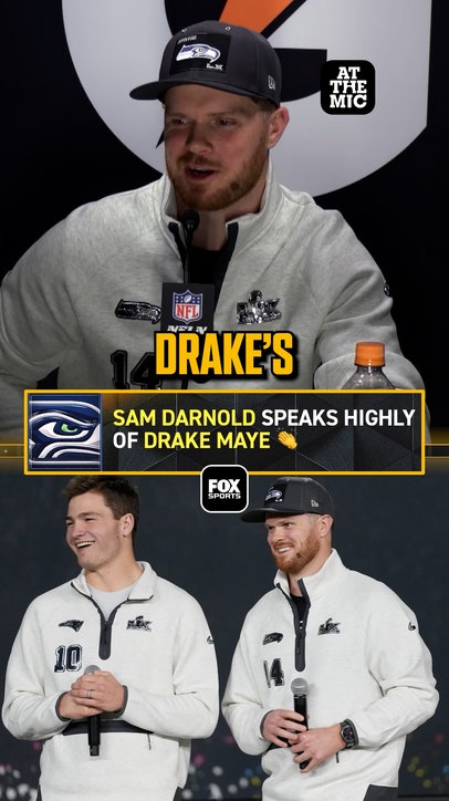 Sam Darnold showing love to Drake Maye 👏🏈