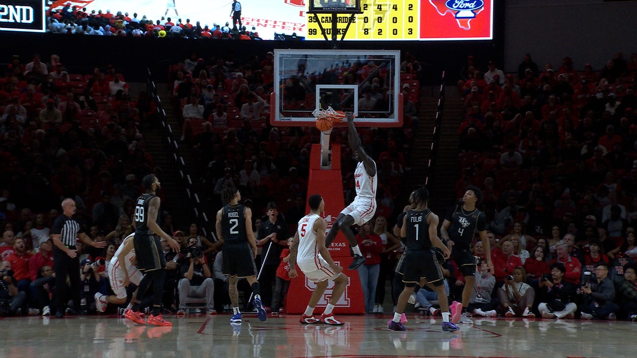 Houston's Kingston Flemings Connects With Kalifa Sakho for Alley-Oop Slam vs UCF