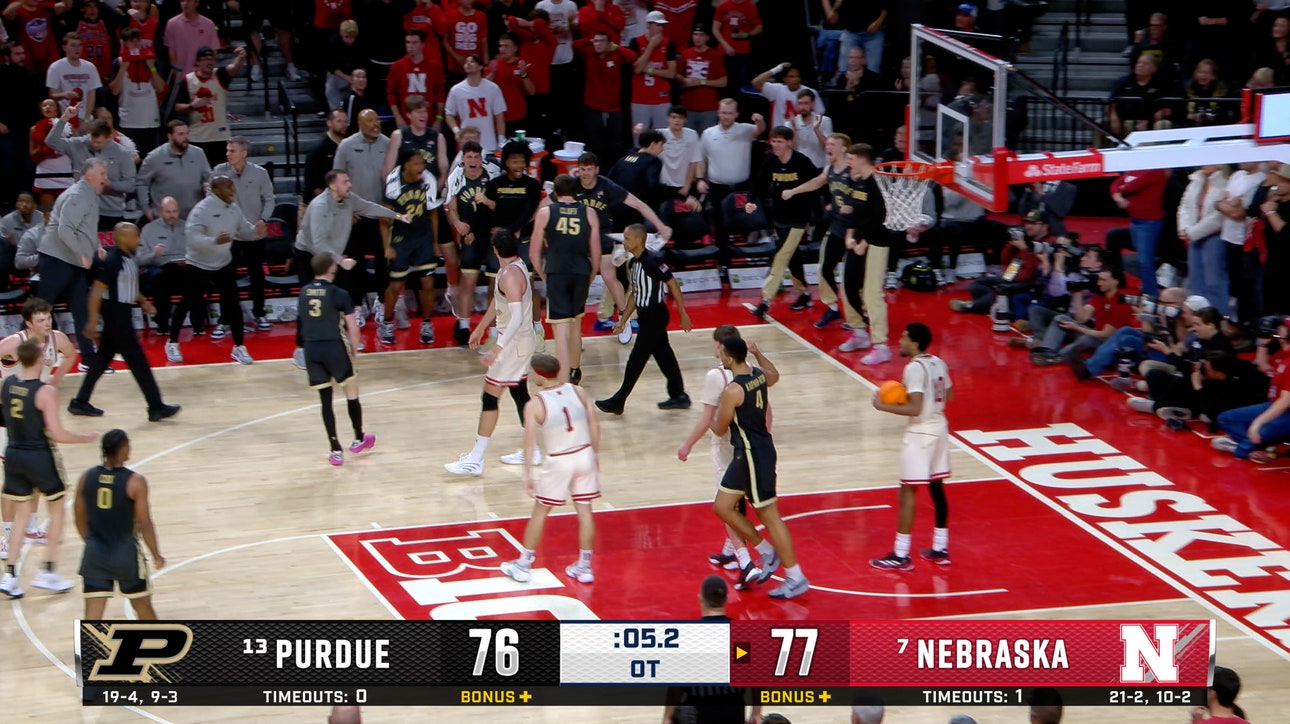 Oscar Cluff converts layup giving Purdue the lead over Nebraska
