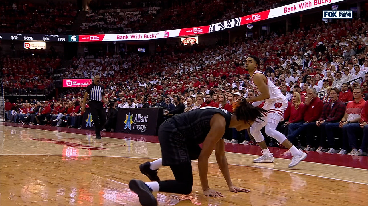 Wisconsin' Nick Boyd crosses defender and drains a 3 vs Michigan State