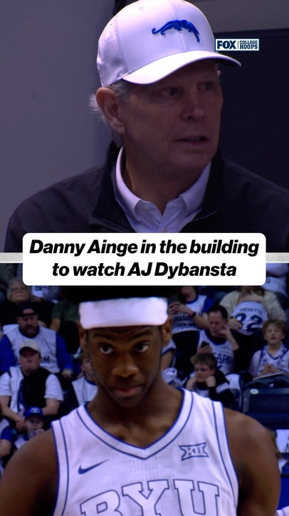 CEO of Utah Jazz Basketball Danny Ainge watching AJ Dybansta & BYU 👀