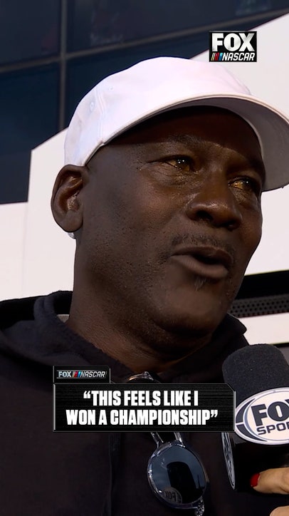 MJ ecstatic after his driver’s win — championship energy all around. 🏁🔥 