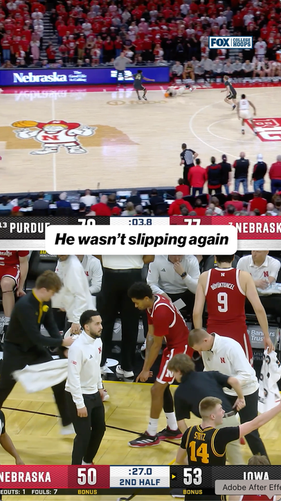Nebraska's Jamarques Lawrence was making sure the floor was wiped up in Iowa City 😂