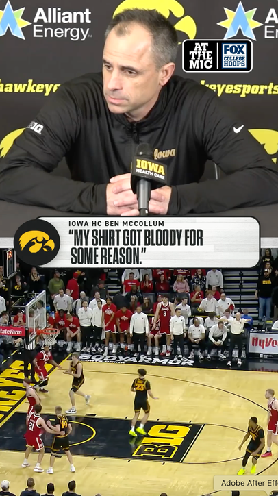 Iowa HC Ben McCollum is all for court storming — bloody shirt and all