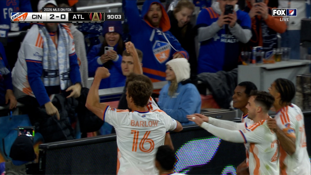 Nick Hagglund scores a beautiful header to extend Cincinnati’s lead to 2–0 over Atlanta
