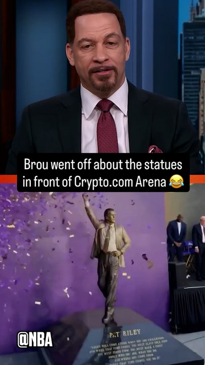 Chris Broussard had the funniest reaction to the Lakers unveiling their new Pat Riley statue 😭😭