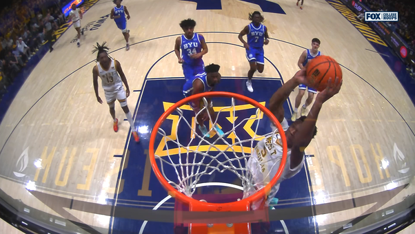 West Virginia's DJ Thomas throws down dunk, extending lead over BYU