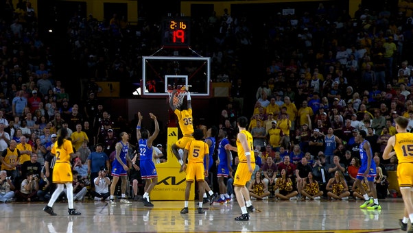 Massamba Diop powers home putback dunk, helping Arizona State clinch upset win over Kansas