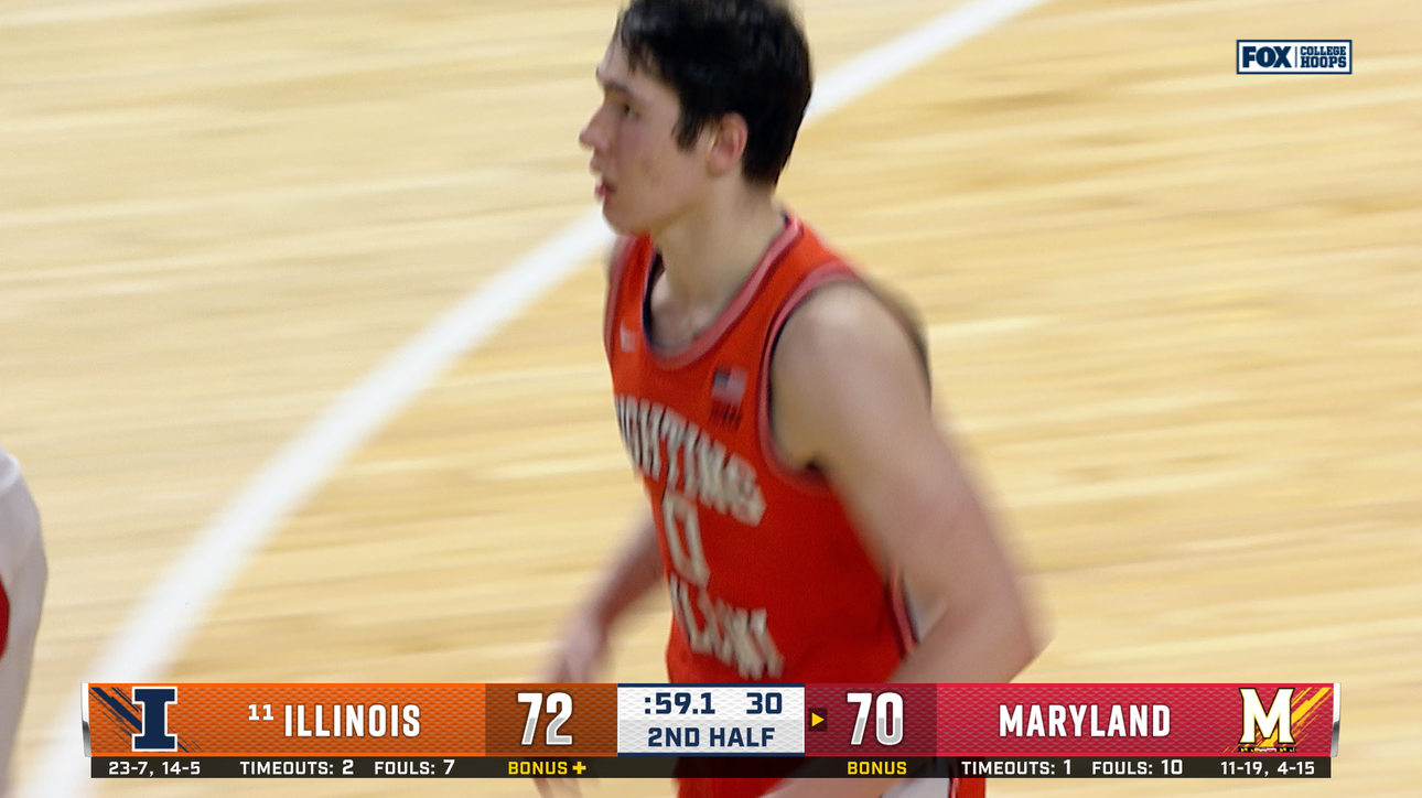 David Mirkovic makes tough layup sealing Illinois' 78-72 win over Maryland