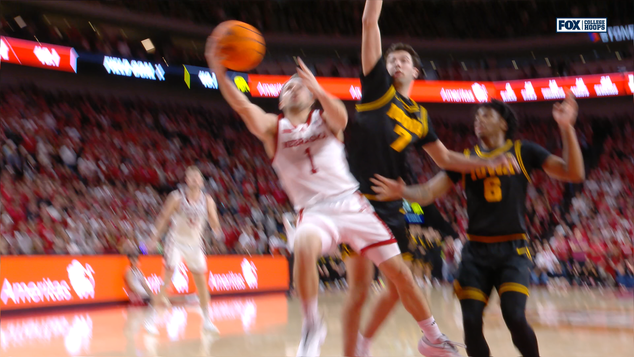Sam Hoiberg finishes acrobatic layup to extend Nebraska's lead in OT over Iowa