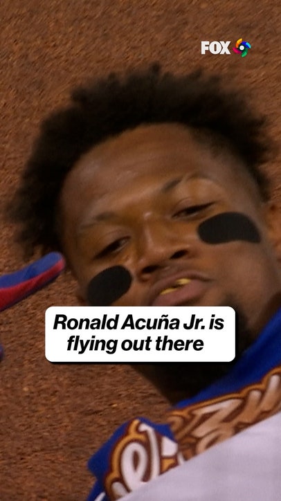Ronald Acuña Jr. steals a bag and hits a little emote 🤣