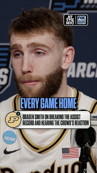 Braden Smith reacts to breaking NCAA all-time assist record 🏆