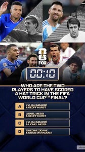 79 days until the FIFA World Cup on FOX! Which two players scored a World Cup final hat trick ⁉️🌎🏆