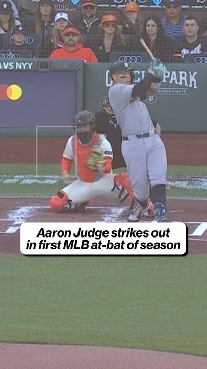 Logan Webb deals in the first inning, striking out Aaron Judge