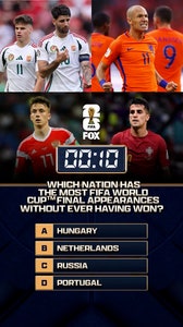 75 days until the FIFA World Cup on FOX! Which nation has the most FIFA World Cup final appearances without ever having won ⁉️ 🌎 🏆
