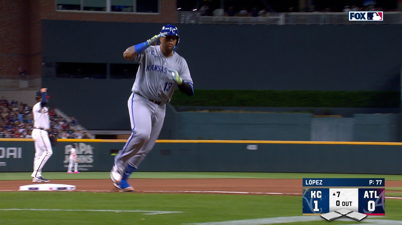 Salvador Perez crushes a solo home run to give Royals a 1-0 lead over Braves