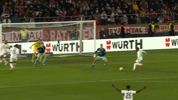 Abdul Fatawu scores in the 74' to level the match at 1–1 for Ghana against Germany