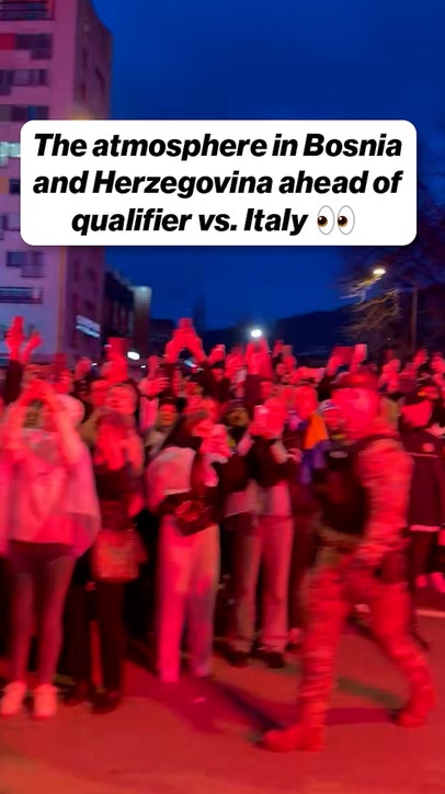 Bosnia and Herzegovina fans are taking to the streets ahead of the match vs. Italy 🇧🇦👀