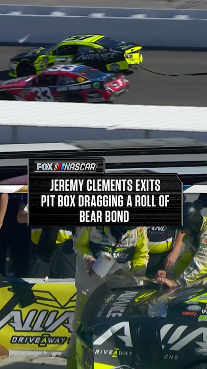 Jeremy Clements drags something interesting with him exiting pit road...😂