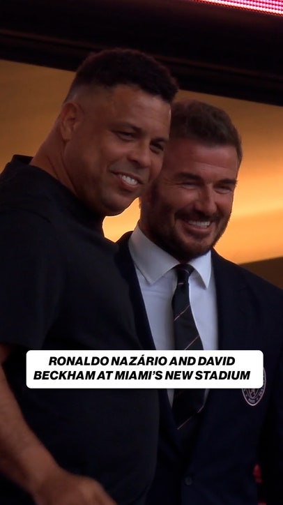 Legends Ronaldo and David Beckham enjoying the opening match at Inter Miami's new stadium