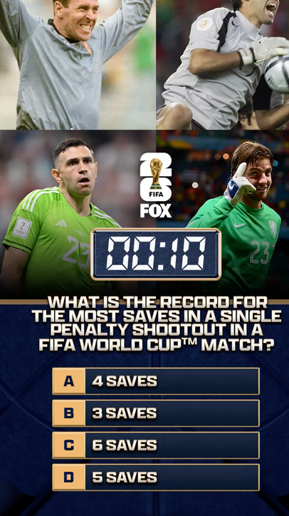 65 days until the FIFA World Cup on FOX! What is the record for most saves in penalty shootout in World Cup ⁉️🌎🏆