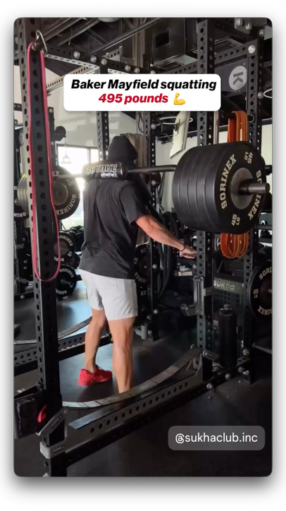 The Bucs QB getting that offseason work in 😤 (via bakermayfield/IG)