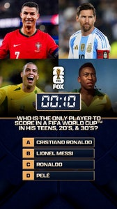 63 days until the FIFA World Cup on FOX! Who is the only player to score in the FIFA World Cup in his teens, 20s and 30s ⁉️🌎🏆