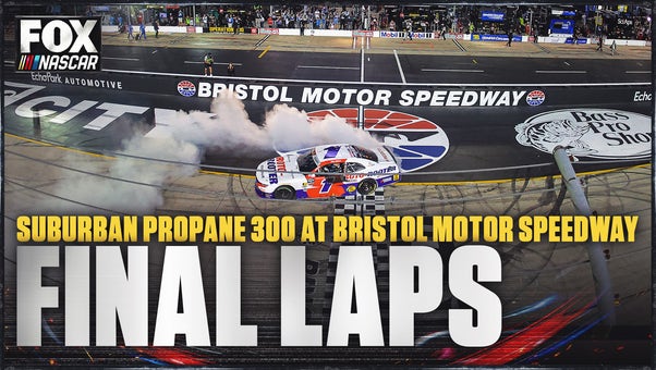 Connor Zilisch and Kyle Larson battle in the final laps at Bristol Motor Speedway for the win