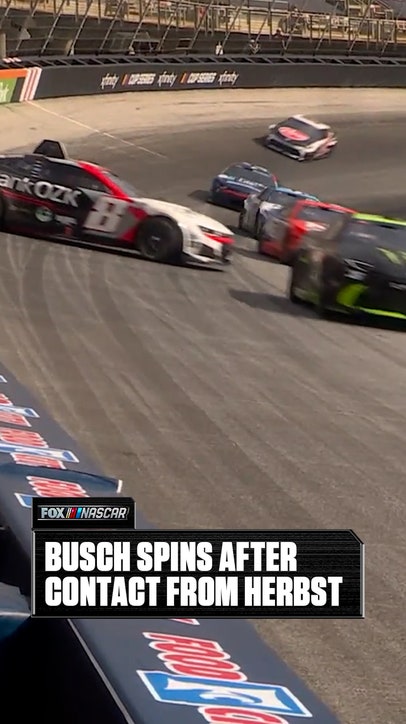 Contact from Riley Herbst sends Kyle Busch around at Bristol! 