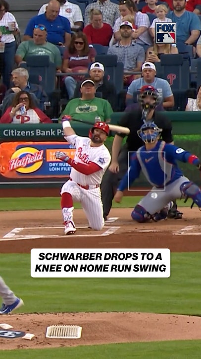 Kyle Schwarber knocks a home run giving the Phillies an early lead 💪