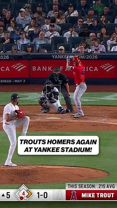 Mike Trout's fourth of the series gives the Angels the lead 