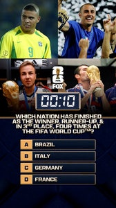 53 days until the FIFA World Cup on FOX! Which nation has finished as winner, runner-up and in third place four times at the FIFA World Cup ⁉️🌎🏆