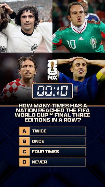 52 days until the FIFA World Cup on FOX! How many times has a nation reached the FIFA World Cup finals three editions in a row? ⁉️🌎🏆