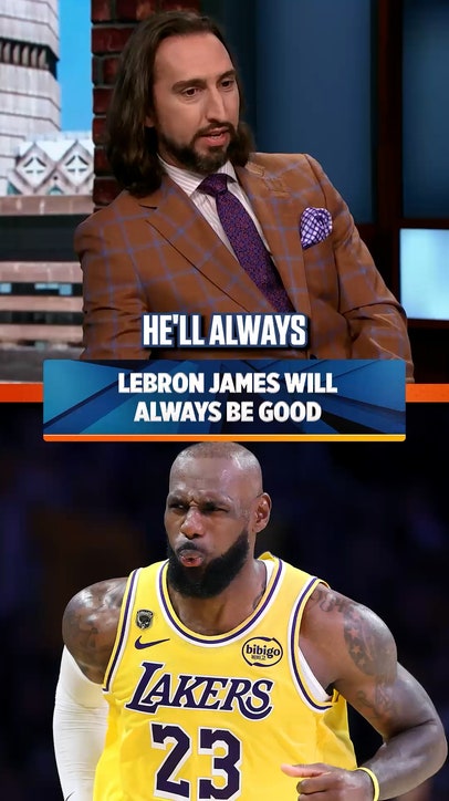 Nick reacts to LeBron leading the Lakers to a Game 1 win vs. Rockets