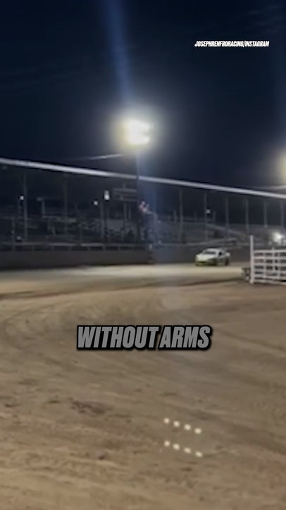 Being born without arms hasn't stopped Joseph Renfro from following his dream of driving a race car