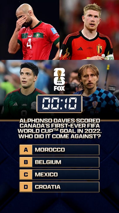 48 days until the FIFA World Cup on FOX! Alphonso Davies scored Canada’s first-ever FIFA World Cup goal at Qatar in 2022. Who did it come against ⁉️🌎🏆