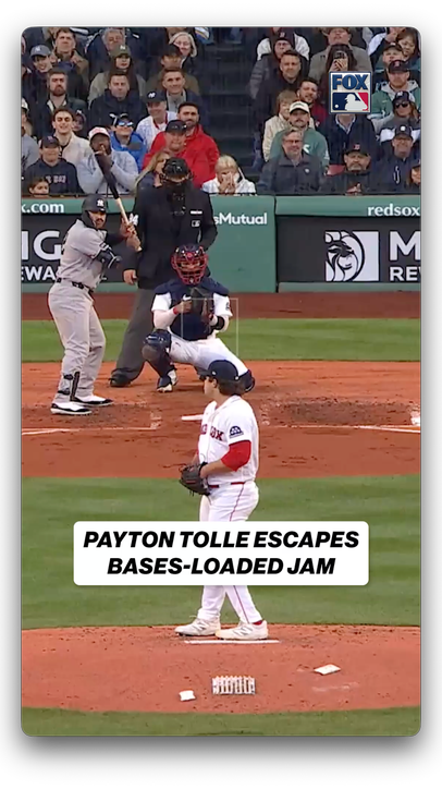 Payton Tolle FIRED UP after eighth strikeout tonight 🔥