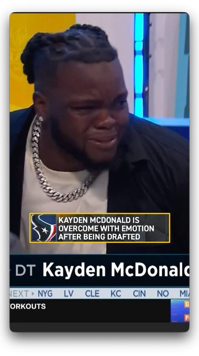 What a moment for Ohio State DT Kayden McDonald after being drafted by the Texans ❤️