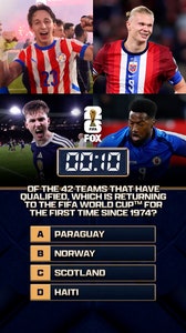 47 days until the FIFA World Cup on FOX! Of the 42 teams that qualified prior to the draw, which is returning to the FIFA World Cup for the first time since 1974 ⁉️🌎🏆