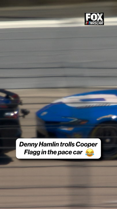 Denny Hamlin decides to TROLL Cooper Flagg before the race starts 🤣