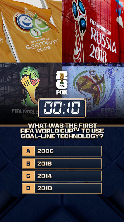 38 days until the FIFA World Cup on FOX! What was the first FIFA World Cup to use goal-line technology ⁉️