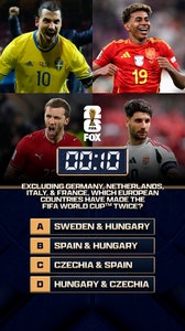36 days until the FIFA World Cup on FOX! Excluding Germany, Netherlands, Italy, and France, which European countries have made the FIFA World Cup final twice ⁉️