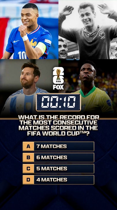 33 days until the FIFA World Cup on FOX! What is the record for most consecutive matches scored in at the FIFA World Cup βοΈππ