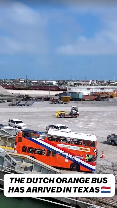 The famous Dutch Orange Bus has touched down in Texas to get ready to support Netherlands this summer for the 2026 FIFA World Cup